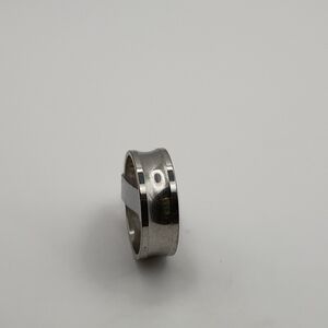 Men's Stainless Steel Alloy Ring Band Silver Tone Modern Concave Size 9.5 / 19